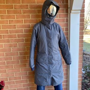 Women’s Patagonia city storm parka down filled long coat hooded waterproof